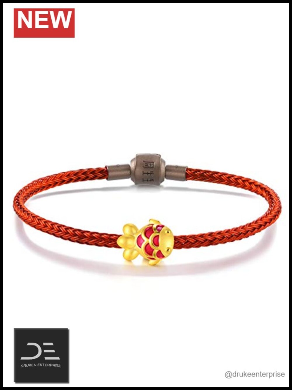 24K Gold Charm Goldfish Bracelet